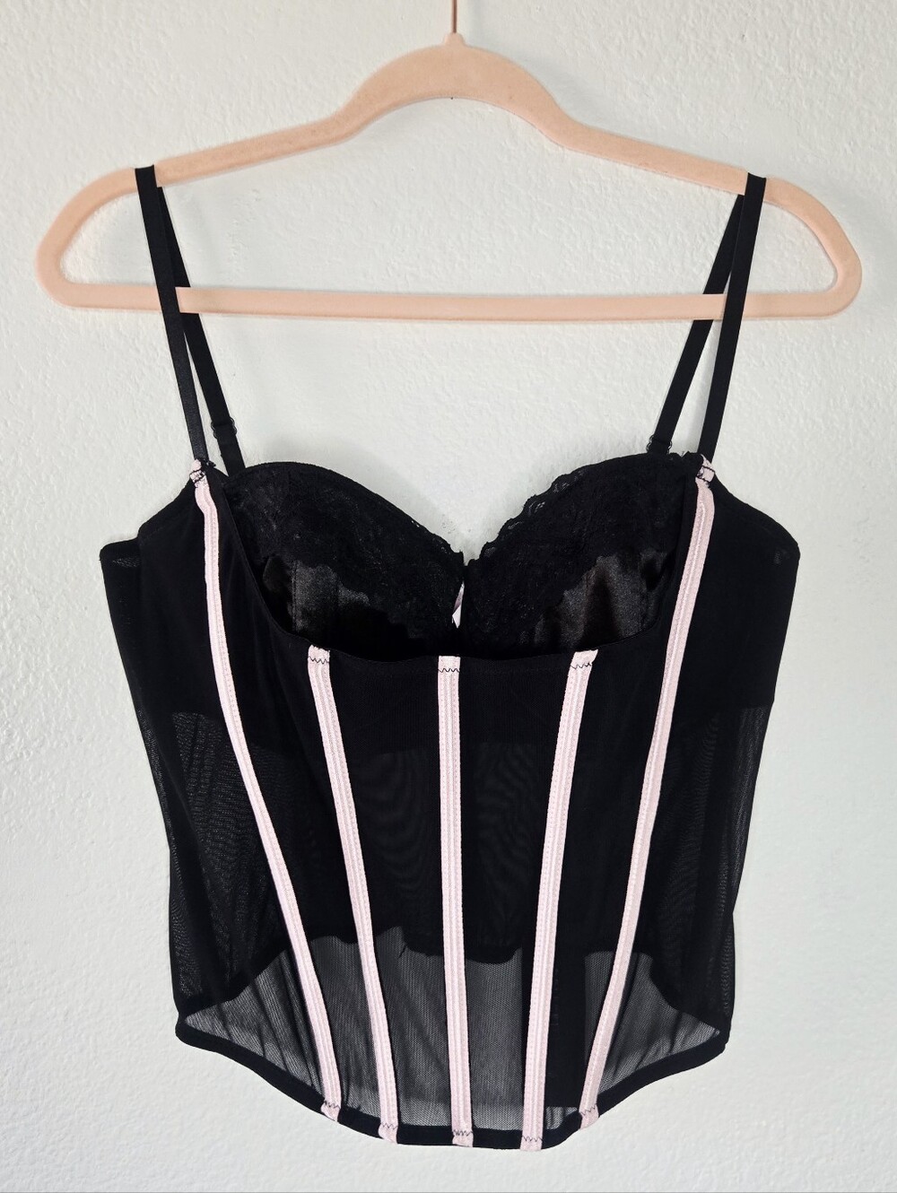 Dolls Kill Generation Kiss Black Mesh Bra Bustier Corset XXL